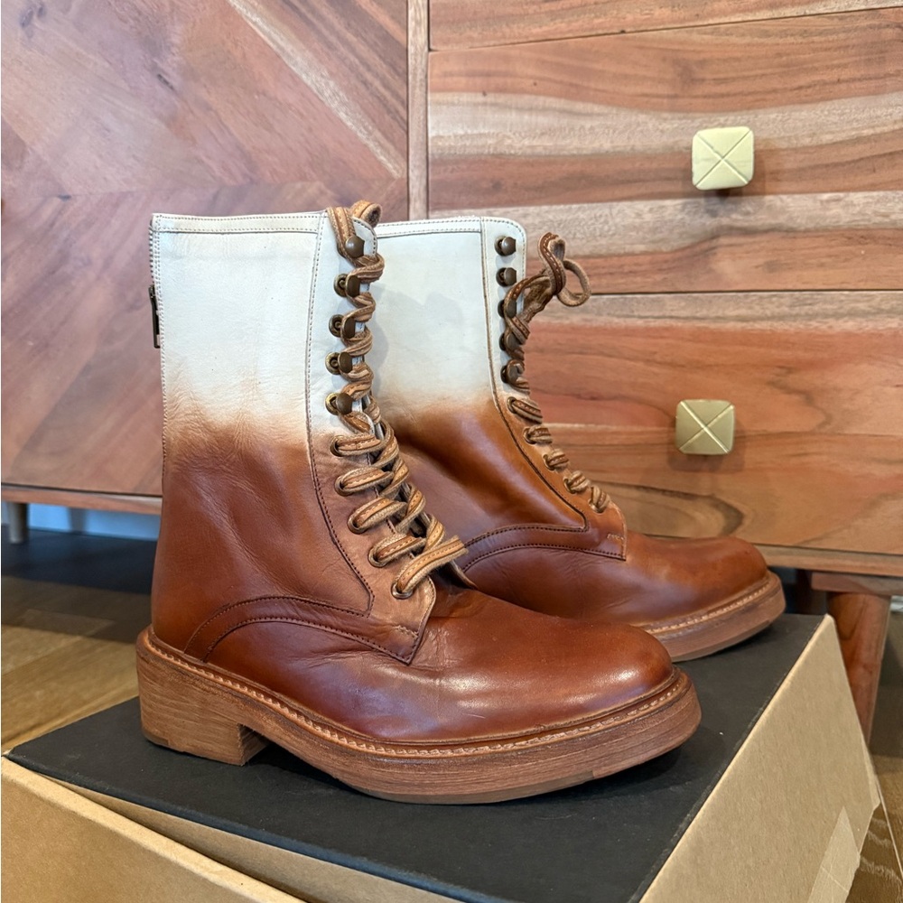 Brown and Beige Women's Boots